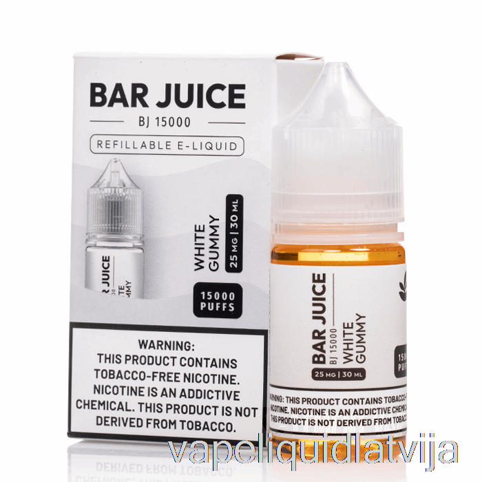 Balts Gumijas - Batoniņu Sulas Sāļi - 30ml 25mg Vape šķidrums